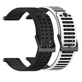 Huwokxix 22mm Cinturini Compatibile con Suunto Vertical 2/Vertical 1/Race 2/RUN/Race S/Race,Sport in Silicone Regolabili Band Sostituzione Braccialetto (Nero + Bianco-Nero)