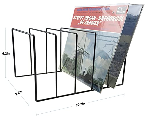 Record-Happy Vinyl Record Storage Holder Stand – Vinyl Coated Metal Wire Rack Holds up to 50 Album Lp’s - Premium Display, Simple and Contemporary Concept Design for 12” Records
