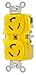 Hubbell Wiring Systems HBL47CM00 Twist-Lock Duplex Receptacle, 15A, 125 VAC, Yellow