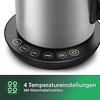 Philips Wasserkocher – 1.7 L Fassungsvermögen mit Temperaturregelung, Warmhaltefunktion und Kontrollanzeige, Pirouettenbasis, 2200 Watt, 23 x 18.8 x 25.7 cm,Edelstahl, (HD9359/90) – Ansicht 6