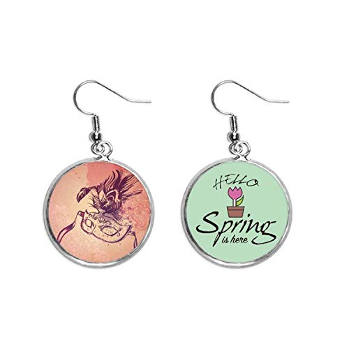 Joyería de acuarela Carnaval de Venecia: exclusivos pendientes de primavera colgantes
