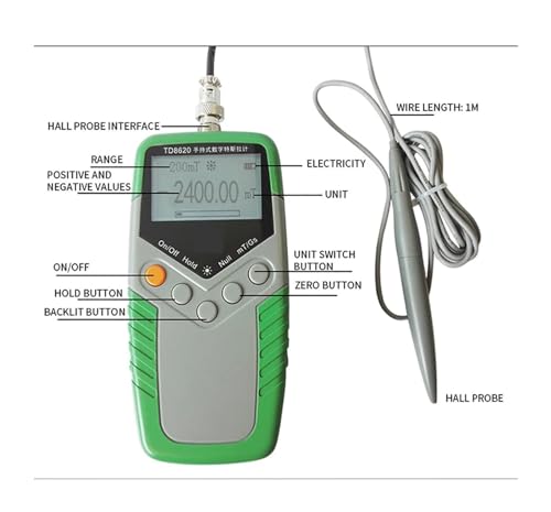 Medidor Gauss NURII Digital Portátil Preciso miniatura 6