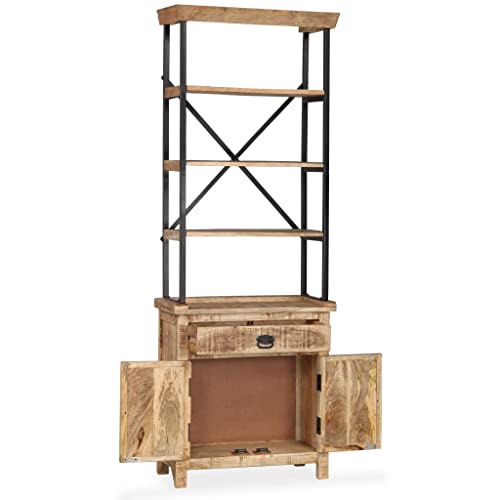 Woonisher Aparador con estantes Madera Maciza de Mango 65x30x180 cm Armario de Cocina despensa de Cocina Armario de Cocina Alto