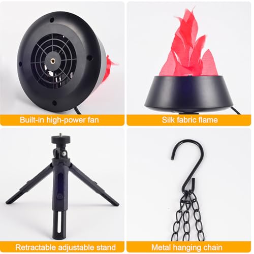 Farol LED de efecto llama para exterior y camping con simulación fuego 230V 6