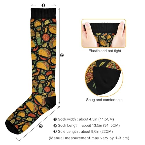 Image of Pigsaly Womens Compression Socks Yellow Stars Funny Brown Capybara Knee High Socks Athletic Tube Sock Outdoor Sport Socks