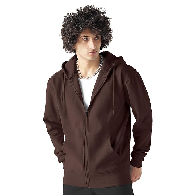 Image of FUNKY MONKEY Men's Full Zip Hoodie Sweatshirt | Soft Warm Fleece | Hooded Jacket | Loose Fit | Casual, Gym & Travel Winter Wear