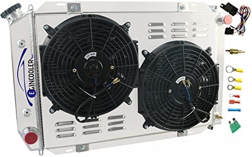 Miniatura 1 de EGINCOOLER Radiador de aluminio de 4 filas para Ford Mustang LX GT SVT 5.0L 2.3l V8 todos los radiadores de aluminio+cubierta + ventilador+relé 1980