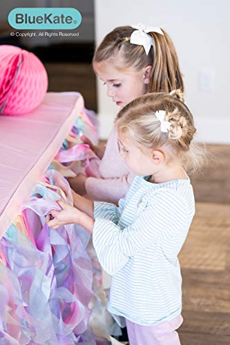 9-Foot Rainbow Tulle Tutu Table Skirt Double Layer Satin Willows With Glossy Organza - Birthday Party Decorations For Unicorn And Mermaid Parties, Baby Showers, Weddings | Rectangular And Round Tables #TOP6