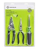 Greenlee, 0159-LBFC, 3-Piece Electrician Tool Kit with Stainless Steel Wire Stripper and Cable...