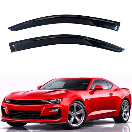 Image of KPY Rain Guards Fit for 2010-2025 Chevrolet Camaro, Out-Channel Window Visors Vent Wind Deflectors 2PC, Car Accessories for 10-25 Chevy Camaro