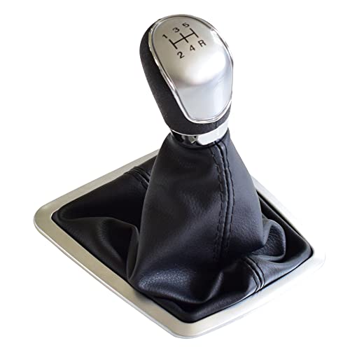 Kakulkomen Alavanca de mudanças manual de 5 6 velocidades para F-ord Focus 2 MK2 FL C-MAX 2006-2011 MK3 MK4 MK7 G-alaxy com capa de couro anti-pó (5 velocidades-prata)