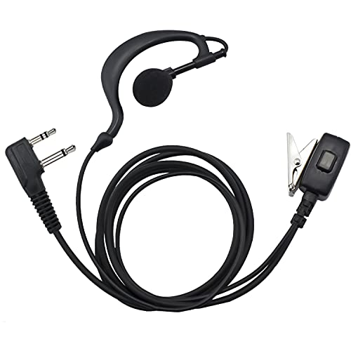 TechSide Microphone Earpiece with Double Spiral Cable 2-Pin Midland, 2 x Wrap Around Earbuds (Midland) - Image 2