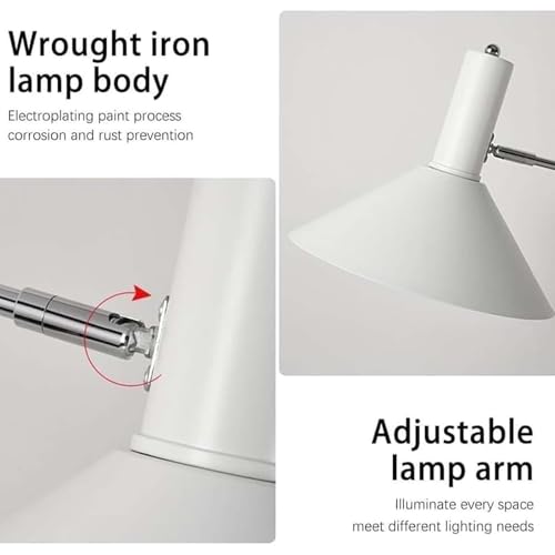 Lámpara ajustable industrial con brazo flexible de 360° e interruptor integrado 3