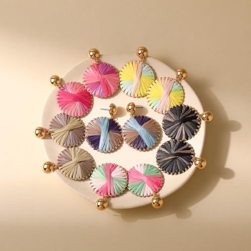 Boucles d'oreilles raphia bohème chic légères pour look été - 3