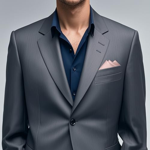 Image of Men's Pocket Square, Solid Color Boys Handkerchiefs for Men Wedding Party