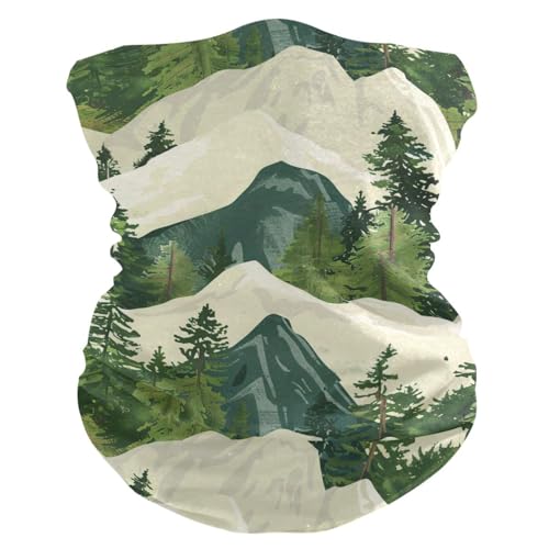 siphylline Safari Mountain Design - Máscara de cuello con protección UV para las cuatro estaciones, máscara facial de tela multiusos para caza, caza, kayak