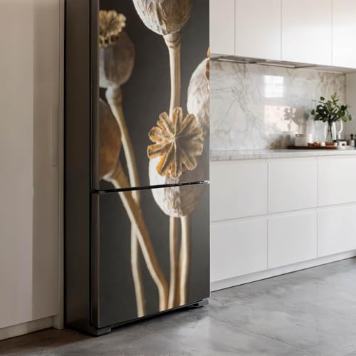Pegatina para nevera autoadhesiva que oculta arañazos vinilo amapolas secas cocina 70x190 4