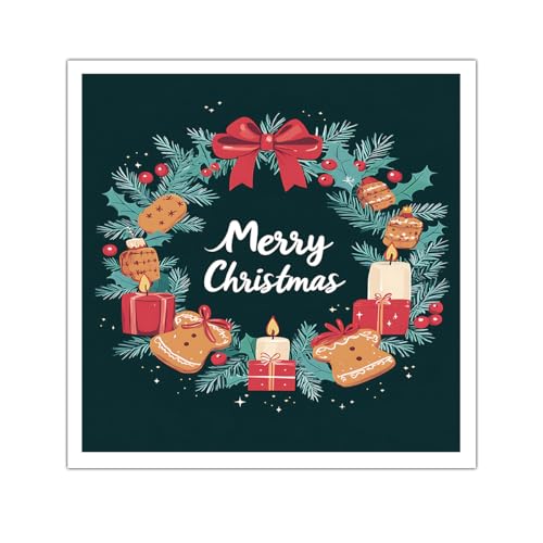 Impression Couronne de Noël Art mural de vacances 95x95cm sans cadre