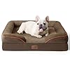 Bedsure Orthopedic Dog Bed Medium Size Dogs - Washable Medium Dog Cat Bed Waterproof, Comfort Pet Couch Sofa with Washable Removable Cover, Pets Bed with Nonskid Bottom, Brown, 28