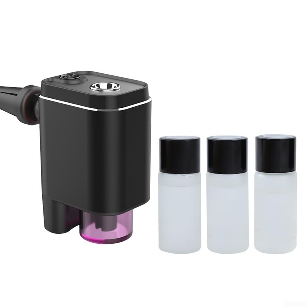 Elektryczny dyfuzor do aromaterapii z mgłą o wysokiej częstotliwości – 3 tryby Smart Start, Stop, wentylacja, metalowa obudowa, czarny (szary)