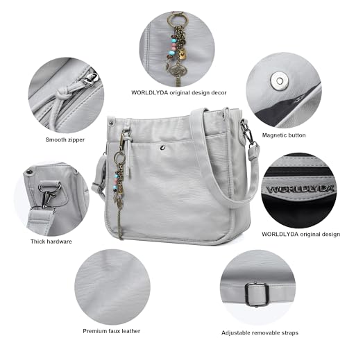 Image of Worldlyda Crossbody Bags for Women Soft Trendy Vegan Leather Shoulder Handbags and Purses for Women Tote Hobo Satchel