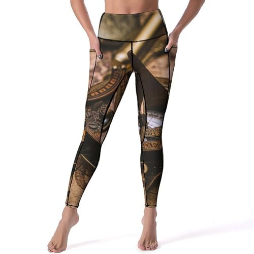 Legging yoga femmes Compas Rétro pour vos séances de gym et jogging matinal