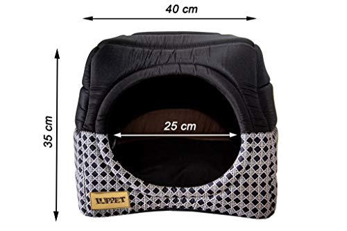 Luppet Toca E Cama 2 Em 1 Com Almofada Para Cachorro Ou Gato De Até 5Kg Preto Vime M