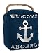 Pavilion - Welcome Aboard Anchor Beach Navy & Silver Door Stopper with Handle