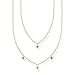 Produktbild Thomas Sabo Damen Doppel Halskette farbige Steine gold, 925 Sterlingsilber, 40-45 cm Länge