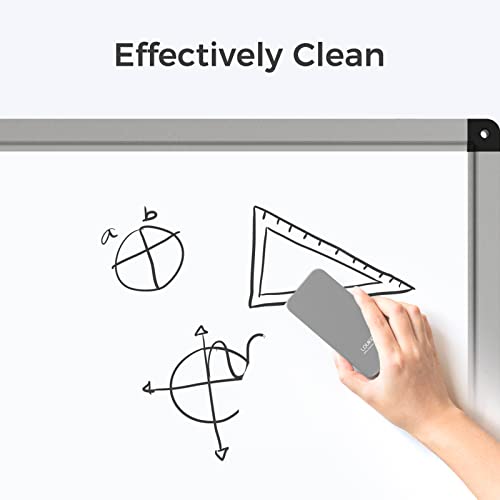 LOUKIN 2 Pack Magnetic Dry Erase Eraser, Whiteboard Eraser, Glass Board Eraser(Gray), Two Bottles of 3.4 oz Whiteboard Cleaner Included, for Classroom, Home and Office Use image 5
