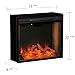 SEI Furniture - Criss Cross Elec.Firebox Fireplace Mantel - Transitional Black Glass - Fully Assembled - Ideal for Living Room, Bedroom (FA4923)