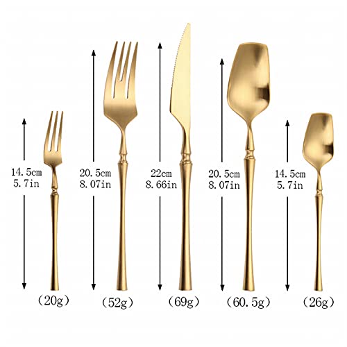 Ensemble de couverts or mat pour repas de mariage et fêtes - 4