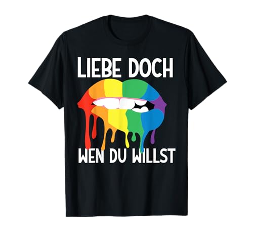Freie Liebe Pride Regenbogen Queer Lesbisch Gay Schwul CSD T-Shirt