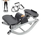 Chaies Stepper Oscilante,Ejercitador de Piernas Portátil con Banda de Resistencia - Máquina De Step Escalador Rock - para Glúteos Abdominales Piernas Casa Gimnasio Interior Exterior Hombres Mujeres y