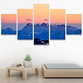 SIGNWIN 5 Panel Canvas Wall Art Sunset in...