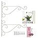 Baliante 9.8" Wall Plant Hanging Brackets Iron Plant Hanger for Garden Decrations (white)