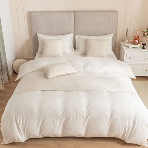 Jionet Cream White Bed Runner Solid Scarf Protector Slipcover Bed Decorative Scarf Cotton Bed End Towel Shell Embossing Bedding For Hotel Lodging（No Cushion-45 * 240Cm For 2M Bed） #TOP1