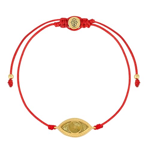 KARMA AND LUCK 18K Gold-Plated Brass Red String Bracelet for Women – Handmade in Thailand – Adjustable 5-8” Drawstring – Dreams Fulfilled Mother of Pearl Heart, Spirit's Innovation Evil Eye Peridot, Gifted & Blessed Hamsa Malachite, Faithful Abundance Cross, Soul's Gratitude Hamsa Lapis Lazuli