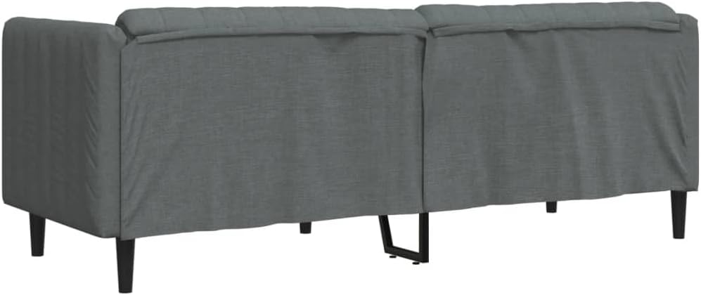 Sofa Dark Grey 100% Polyester Fabric Living Room Furniture