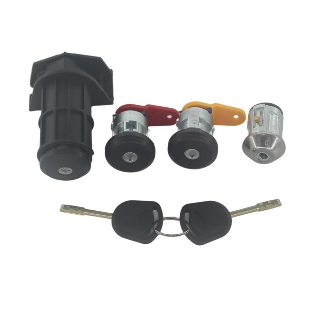 Hzsmyxgs One Color Car Lock Barrel 96Fga22050cgpa Compatible With Fiesta 1989-2002 For Ka 1996-2008 Car Ignition Door Trunk Lock Set(4Pcs Set)