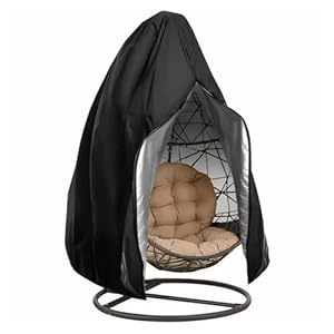 Outdoor HäNgesessel Abdeckung, Patio HäNgesessel Abdeckung，Wetterschutz HäNgesessel，210d Wasserdichtes Outdoor Swing Egg Chair , 115 X 190 Cm, FüR HäNgekorb, HäNgestuhl, Hanging Chair