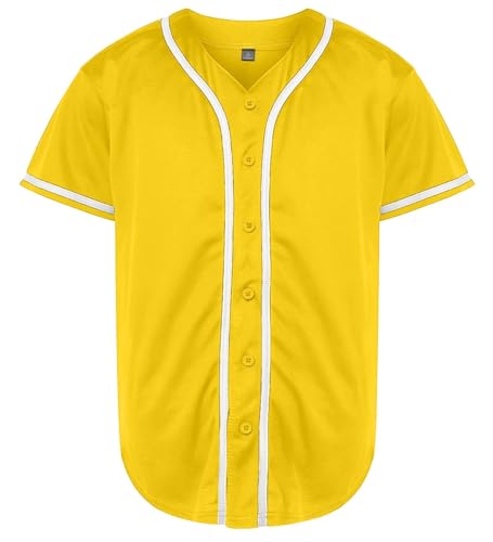 Mens Baseball Jersey Button Down Blank Solid Color Short Sleeve Shirts Hipster Hip Hop Active Team Sports Uniforms