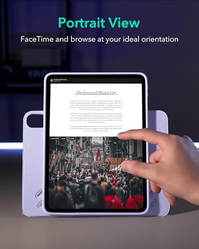 Image of ESR for iPad Air 13 Inch Case M4 /M3 /M2 (2026 /2025 /2024), Removable Magnetic Cover with Pencil Charging & Storage, Adjustable Portrait /Landscape Stand, 9 Standing Angles, Shift Series, Light Purple