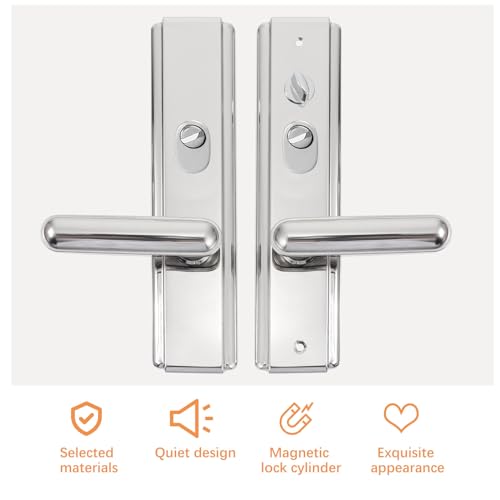 Poignée de porte intérieure facile à installer en acier argenté