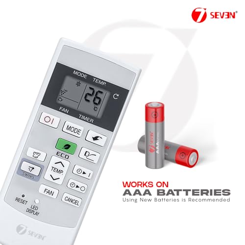 Image of 7SEVEN Compatible with Sharp AC Remote Control AH-X13PET-W Model 156 Suitable for 1 1.5 2 Ton Split and Window Air Conditioner - Match Each Key by Key Exactly with Existing AC Remote Function