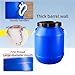 Plastic Water Storage Barrel, HDPE Drum with Dual-Layer Lid, Sealed Container with Handles, Water/Grains Drum for Home Brewing, Agriculture or Industrial(Blue,25L)