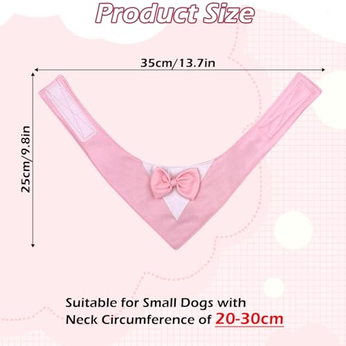 Hundesmoking, Hundehochzeit Bandana Kragen mit Fliege Hundekostüme kleine Hunde Hundesmoking für kleine Hunde Hundeanzug Kostüm für Hunde Hochzeit, Verlobung, und Geburtstag (Hals:20-30cm/Pink)