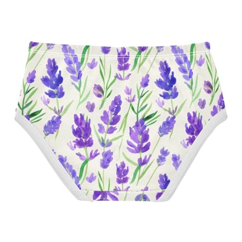 Lavender Flowers Leaves Beige Toddler Underwear Custom 2t Cotton Panties Little Girl Bright Kids Undies Briefs2