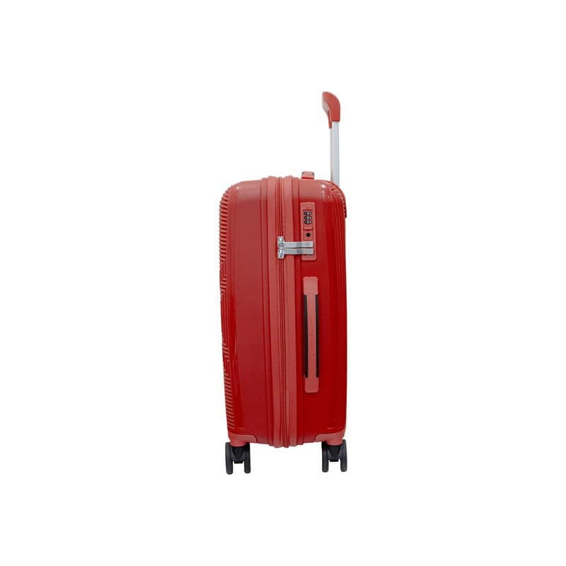 Image of SWISS MILITARY Maze 20-Inch Hard Top Peach Luggage Trolley Bag Durable Polypropylene Body TSA Lock Body-Coloured 360 Degree Rotating 8 Wheels Lightweight Stylish Travel Suitcase