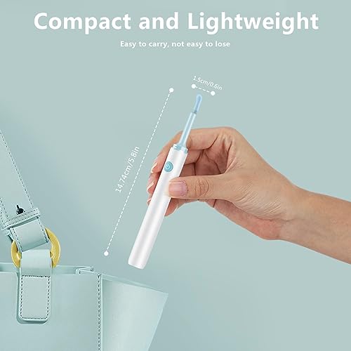 Ohrenschmalz Entferner Otoskop, LANMOU Ohrreiniger mit Kamera, 1080P HD Ohrenreiniger mit 6 Leds & 4 Silikon Ohrlöffel, IP67 Wasserdicht Ear Cleaner für Iphone, Android, Ipad, Weiß